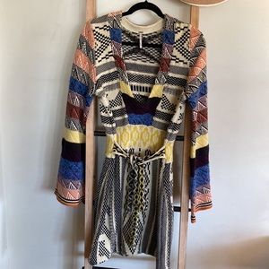 Free People Patchwork Sweater Dress / Size Medium